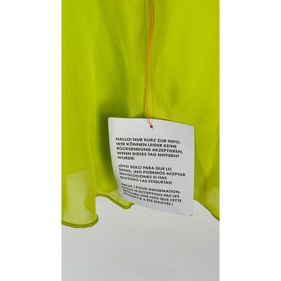 ASOS Tie Front Lettuce Edge 90s Mini Tea Dress Light Green Womens Size 2 New - Picture 9 of 13